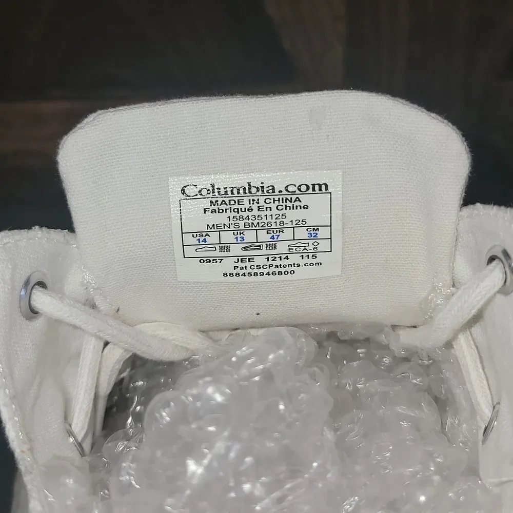 Columbia Vulc N Vent Boater Topsider Lace Shoes Seaside White Men's Size 14